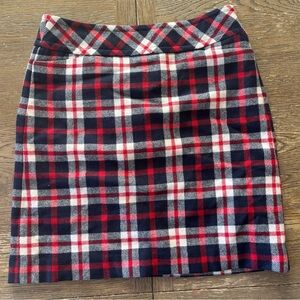 Talbots Red and Navy Plaid Skirt